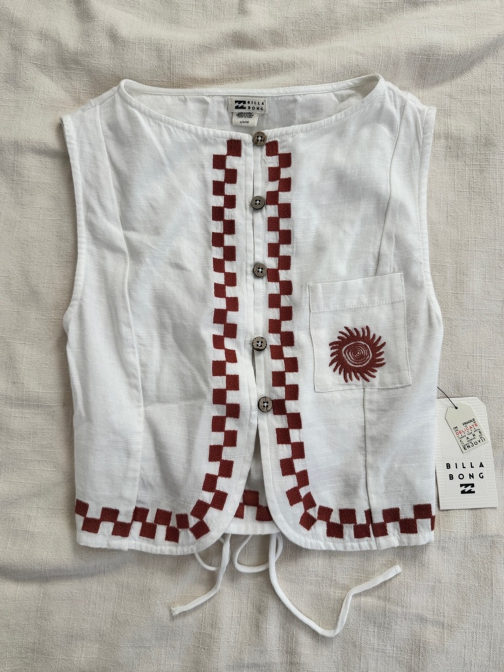 NWT Billabong Secret Cove Woven Crop Top - Size Small